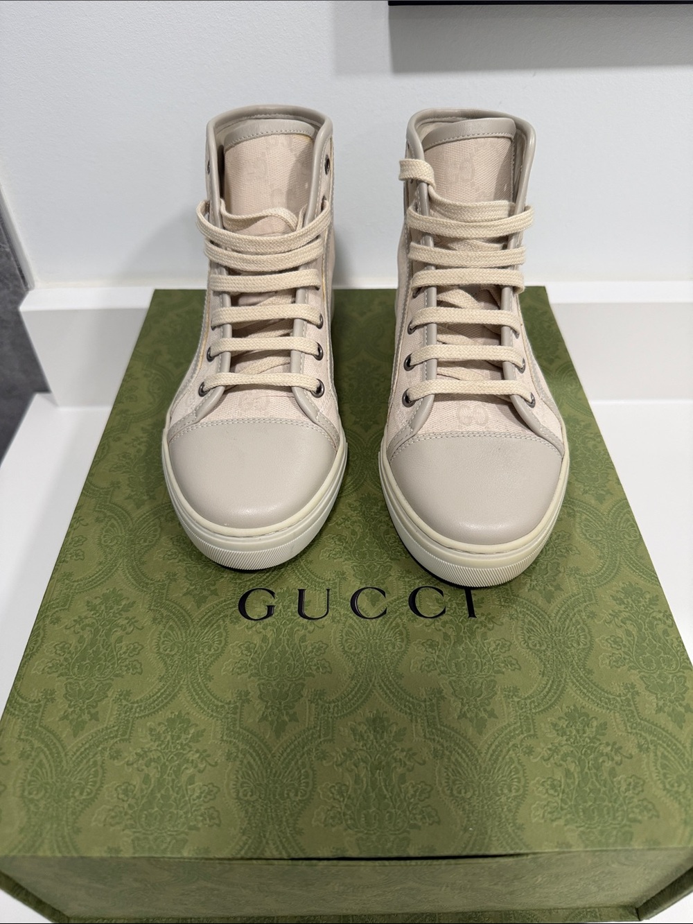 Gucci Cream High-Top Women's Sneakers